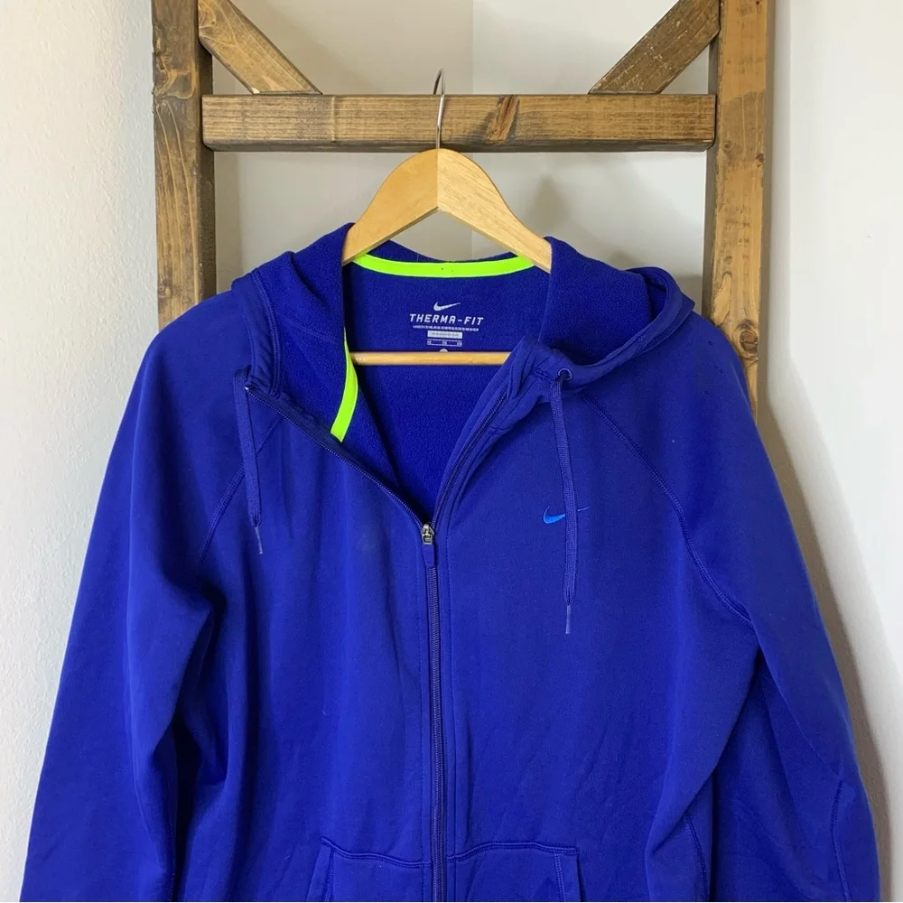 Nike Therma Fit All Time Fleece Full Zip Hoodie 548805-060 Blue Women’s XL